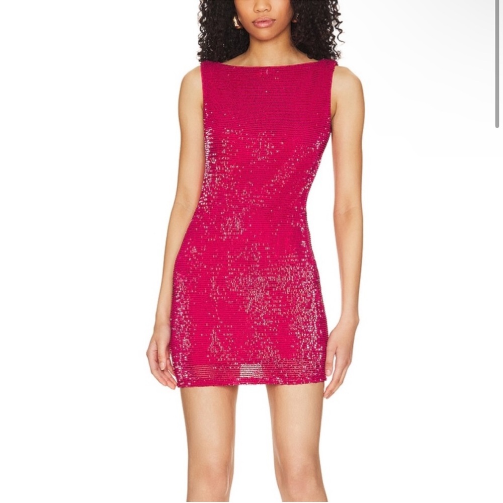 Lovers and Friend Pink Sequin Dress